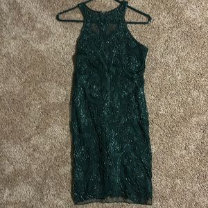 Green beaded dress